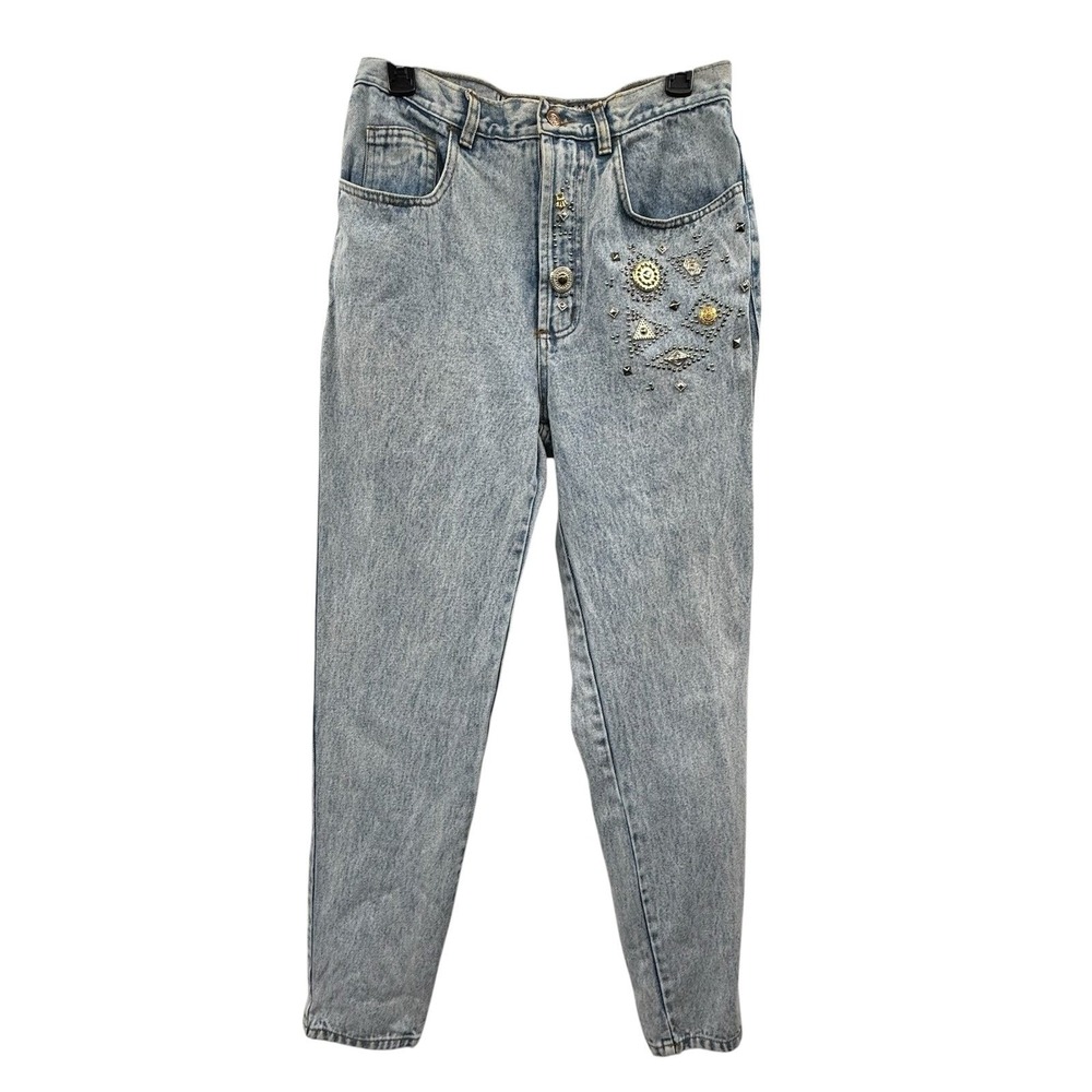 Vintage 80s Forenza Jeans Studded Bedazzled Mom Jeans High Waisted western glam